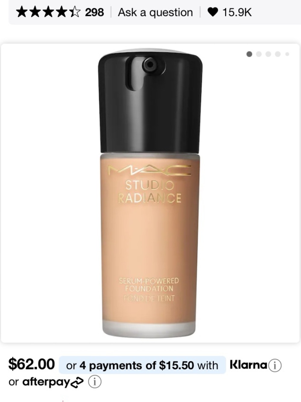 MAC Studio Radiance Serum-Powered Foundation - N18